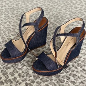 Paul Andrew “Denim” Wedges - 38